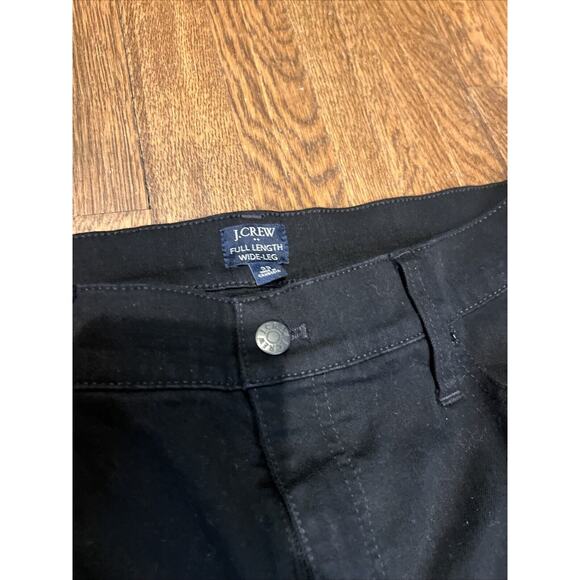 J.CREW Denim - EUC‎ J Crew Womens Wide Leg Full Length Jeans Stretch Size 33 Black 34x28
